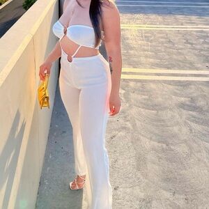 White cut out jumpsuit